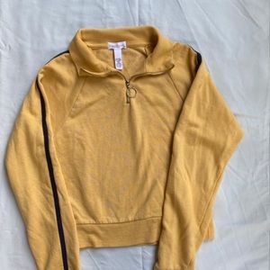 Juniors Yellow Navy Stripe Full Tilt Zip Up